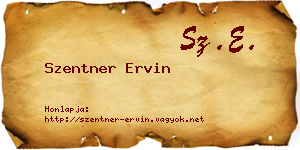 Szentner Ervin névjegykártya
