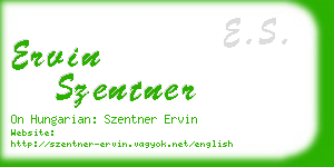 ervin szentner business card